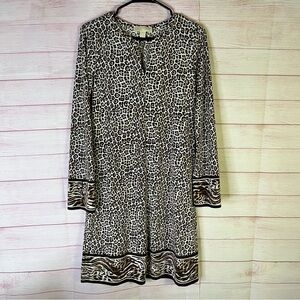 Michael Michael Kors Animal Print Long Sleeve Dress‎ Size Medium
